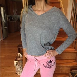 Gray Ribbed Long Sleeve